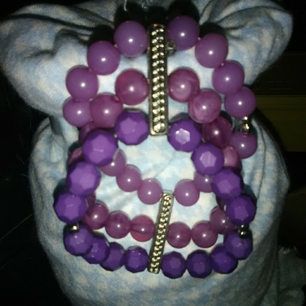Free with bundle Tri color purple beaded bracelet